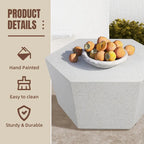 UPHA 28-Inch Outdoor Patio Magnesium Oxide Hexagon Furniture Coffee Table