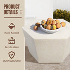 UPHA 28-Inch Outdoor Patio Magnesium Oxide Hexagon Furniture Coffee Table