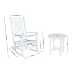 Polytrends Laguna Hdpe All Weather Outdoor Patio Rocking Chair With Side Table (2-Piece Set)