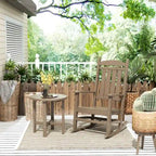 Polytrends Laguna Hdpe All Weather Outdoor Patio Rocking Chair With Side Table (2-Piece Set)