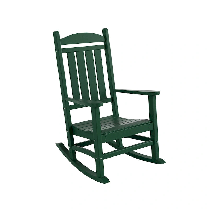 Polytrends Laguna Hdpe All Weather Outdoor Patio Rocking Chair With Side Table (2-Piece Set)