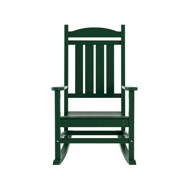 Polytrends Laguna Hdpe All Weather Outdoor Patio Rocking Chair With Side Table (2-Piece Set)
