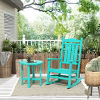 Polytrends Laguna Hdpe All Weather Outdoor Patio Rocking Chair With Side Table (2-Piece Set)