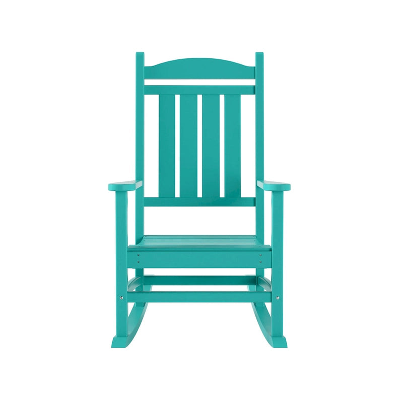 Polytrends Laguna Hdpe All Weather Outdoor Patio Rocking Chair With Side Table (2-Piece Set)