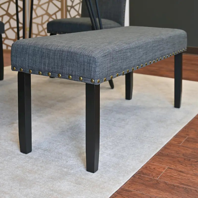 Amisos 6-Piece Dining Set, Hairpin Dining Table with 4 Chairs and Upholstery Bench