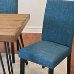 Amisos 6-Piece Dining Set, Hairpin Dining Table with 4 Chairs and Upholstery Bench