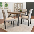 Amisos 6-Piece Dining Set, Hairpin Dining Table with 4 Chairs and Upholstery Bench