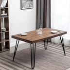 Amisos 6-Piece Dining Set, Hairpin Dining Table with 4 Chairs and Upholstery Bench