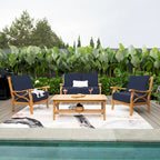 Cambridge Casual Lowell Teak Patio Loveseat with Cushion