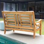 Cambridge Casual Lowell Teak Patio Loveseat with Cushion