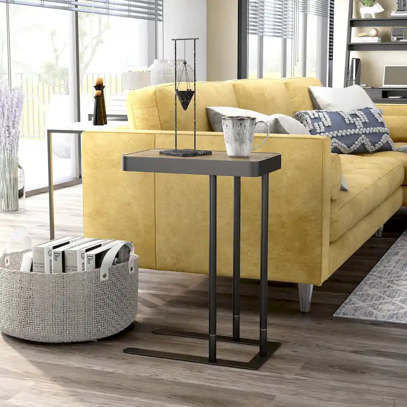 Schofield Industrial 20-inch Metal C-Shape Slide-open Top Side Table by
