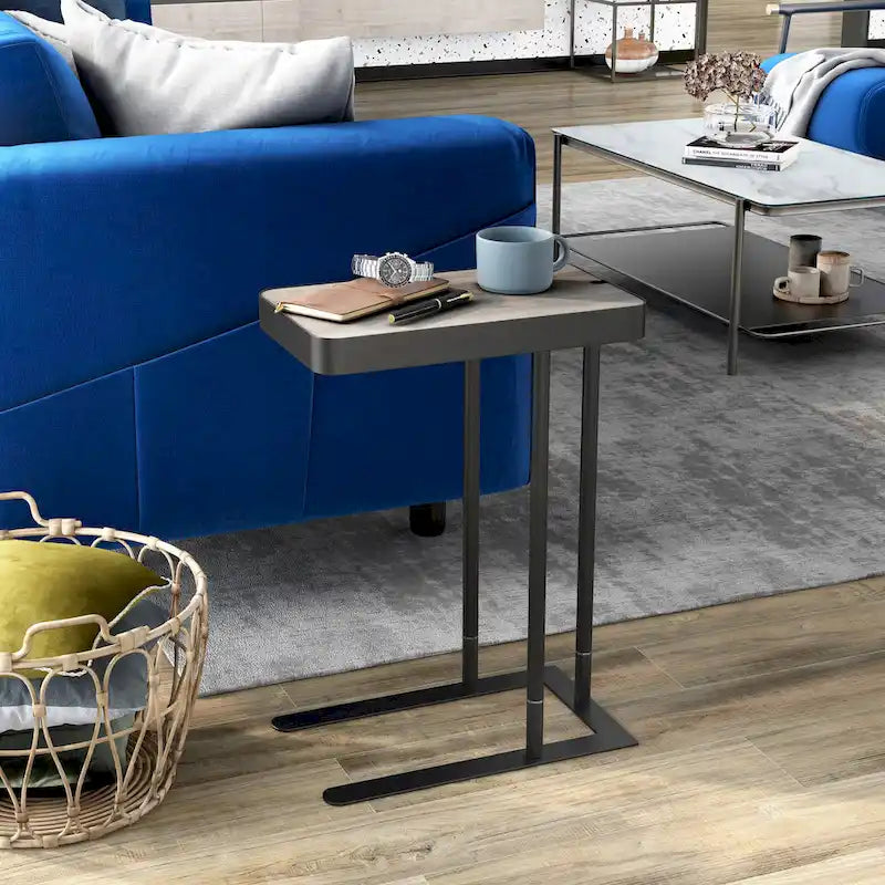 Schofield Industrial 20-inch Metal C-Shape Slide-open Top Side Table by