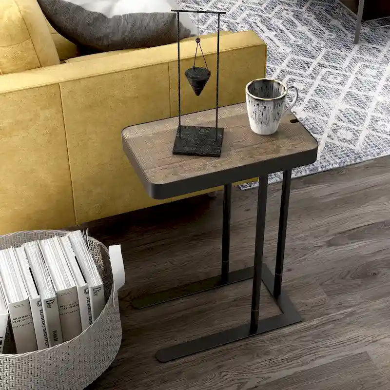 Schofield Industrial 20-inch Metal C-Shape Slide-open Top Side Table by