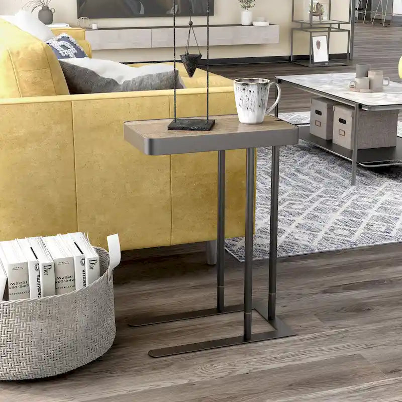 Schofield Industrial 20-inch Metal C-Shape Slide-open Top Side Table by
