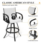 Outdoor Aluminum Swivel Barstool (Set of 2) Sunbrella Textilene Sling for Patio Deck - See Picture