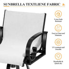 Outdoor Aluminum Swivel Barstool (Set of 2) Sunbrella Textilene Sling for Patio Deck - See Picture