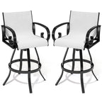 Outdoor Aluminum Swivel Barstool (Set of 2) Sunbrella Textilene Sling for Patio Deck - See Picture