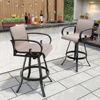Outdoor Aluminum Swivel Barstool (Set of 2) Sunbrella Textilene Sling for Patio Deck - See Picture