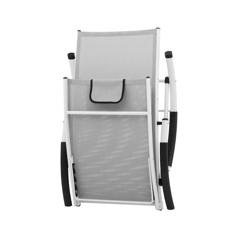 3-piece Outdoor Folding Adjustable Reclining Chaise Lounge Chairs with Side Table