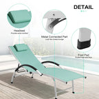 3-piece Outdoor Folding Adjustable Reclining Chaise Lounge Chairs with Side Table