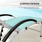 3-piece Outdoor Folding Adjustable Reclining Chaise Lounge Chairs with Side Table