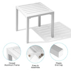 3-piece Outdoor Folding Adjustable Reclining Chaise Lounge Chairs with Side Table