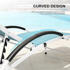 3-piece Outdoor Folding Adjustable Reclining Chaise Lounge Chairs with Side Table