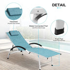 3-piece Outdoor Folding Adjustable Reclining Chaise Lounge Chairs with Side Table