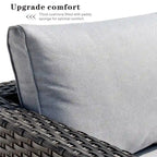 OVIOS Deep Seat Wicker 5-piece Sectional Set