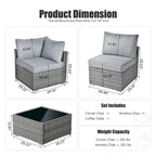 OVIOS Deep Seat Wicker 5-piece Sectional Set