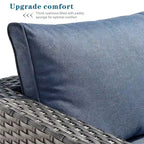 OVIOS Deep Seat Wicker 5-piece Sectional Set