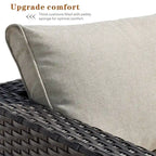 OVIOS Deep Seat Wicker 5-piece Sectional Set