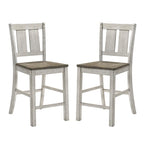 Theile Rustic Wood Counter Height Chairs, Set of 2