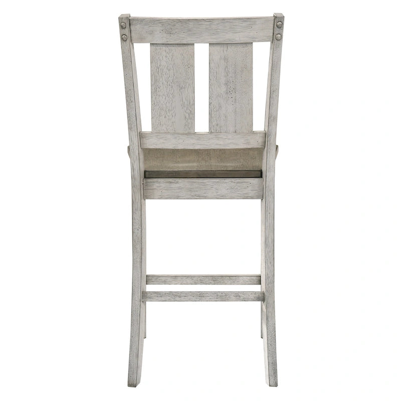 Theile Rustic Wood Counter Height Chairs, Set of 2