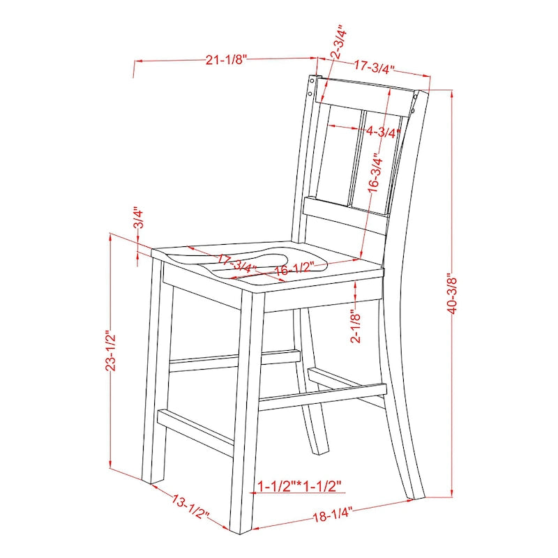 Theile Rustic Wood Counter Height Chairs, Set of 2