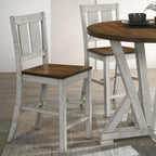 Theile Rustic Wood Counter Height Chairs, Set of 2