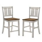Theile Rustic Wood Counter Height Chairs, Set of 2