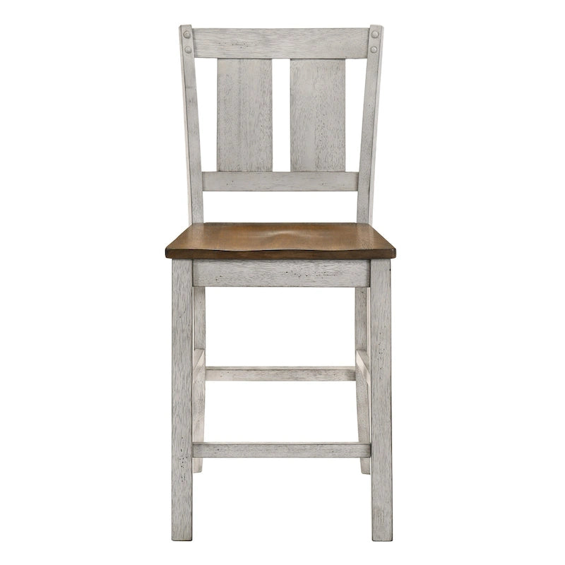 Theile Rustic Wood Counter Height Chairs, Set of 2