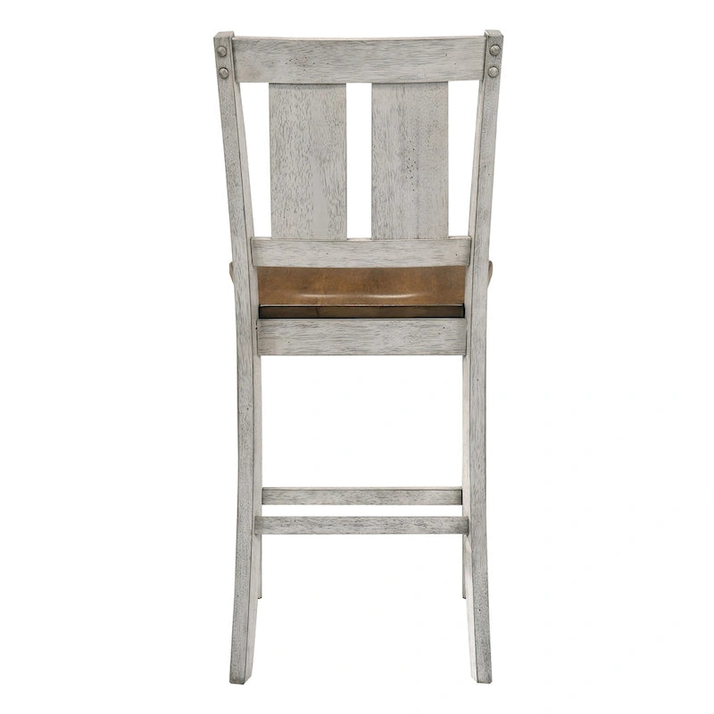 Theile Rustic Wood Counter Height Chairs, Set of 2