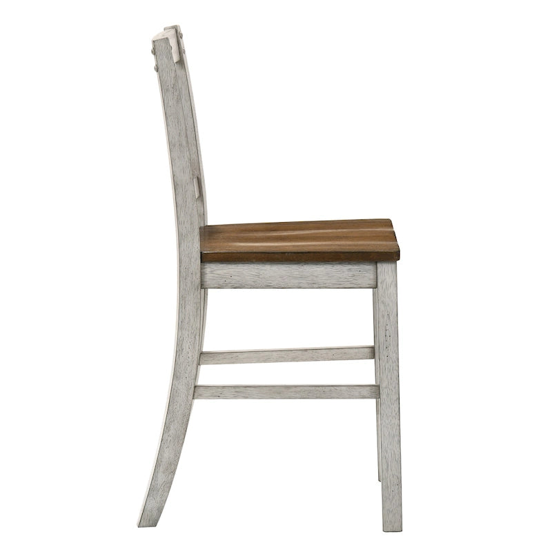 Theile Rustic Wood Counter Height Chairs, Set of 2