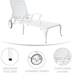 Aluminum Outdoor waterproof Chaise Lounge Chair With Wheels Adjustable Reclining