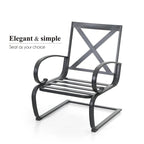 MAISON ARTS 7-Piece Patio Dining Set 6 Piece Cushioned Spring Motion Dining Chair with Armrest & 1 Patio Dining Table