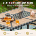 MAISON ARTS 7-Piece Patio Dining Set 6 Piece Cushioned Spring Motion Dining Chair with Armrest & 1 Patio Dining Table