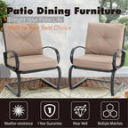MAISON ARTS 7-Piece Patio Dining Set 6 Piece Cushioned Spring Motion Dining Chair with Armrest & 1 Patio Dining Table