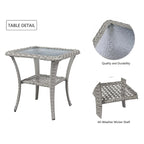 Gymojoy Swivel Patio Chair & Table 3 Piece Outdoor Furniture Set