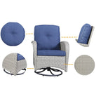 Gymojoy Swivel Patio Chair & Table 3 Piece Outdoor Furniture Set