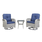 Gymojoy Swivel Patio Chair & Table 3 Piece Outdoor Furniture Set