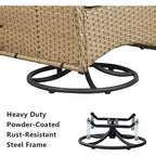 Gymojoy Swivel Patio Chair & Table 3 Piece Outdoor Furniture Set