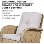 Gymojoy Swivel Patio Chair & Table 3 Piece Outdoor Furniture Set