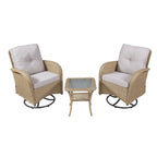 Gymojoy Swivel Patio Chair & Table 3 Piece Outdoor Furniture Set